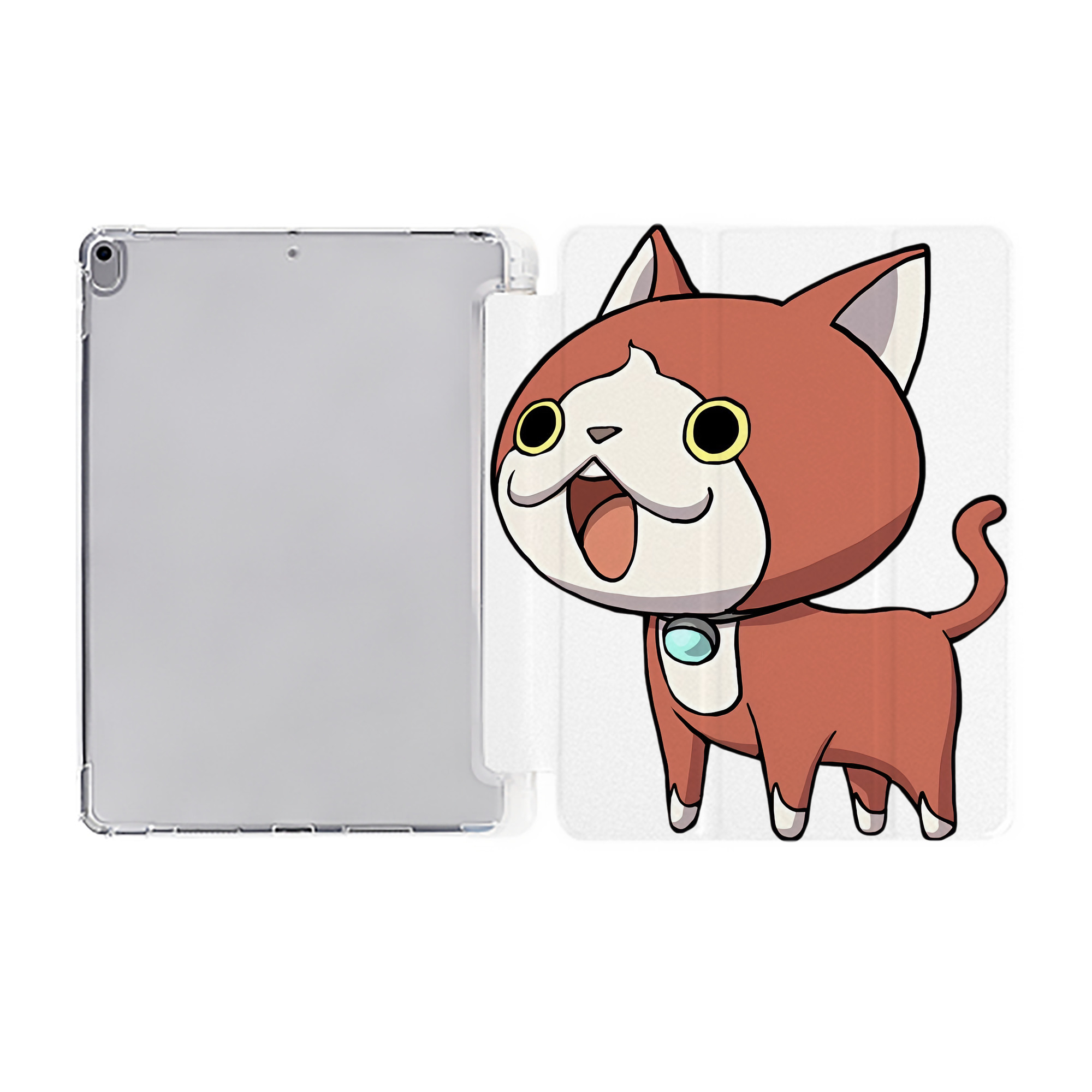 （画像用） 妖怪ウォッチ Yo-kai Watch IPad ケース ペン収納付き 三つ折りスタンド PUレザー×シリコン 対応機種9.5/10.5/10.9インチ